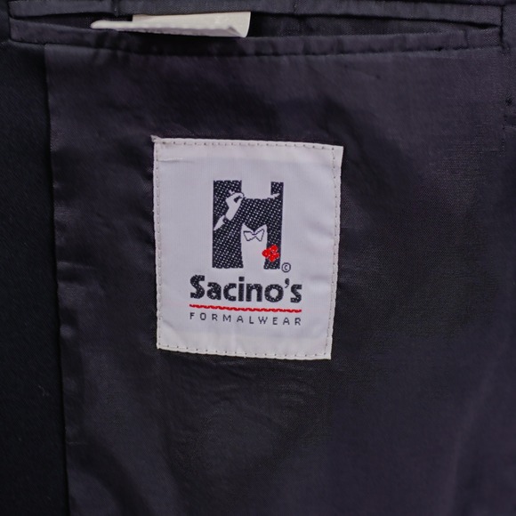 Calvin Klein Black Wool 2 Felt Button Tuxedo Jacket 40R - Picture 10 of 14